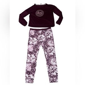 Lucky Brand Plum and Light Mauve Tie-Dye Lounge Set sz XL